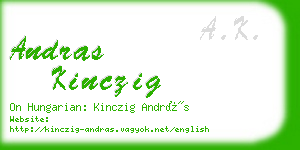 andras kinczig business card